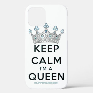 SlipperyJoe's keep calm queen polished silver crow iPhone 12 Pro Case