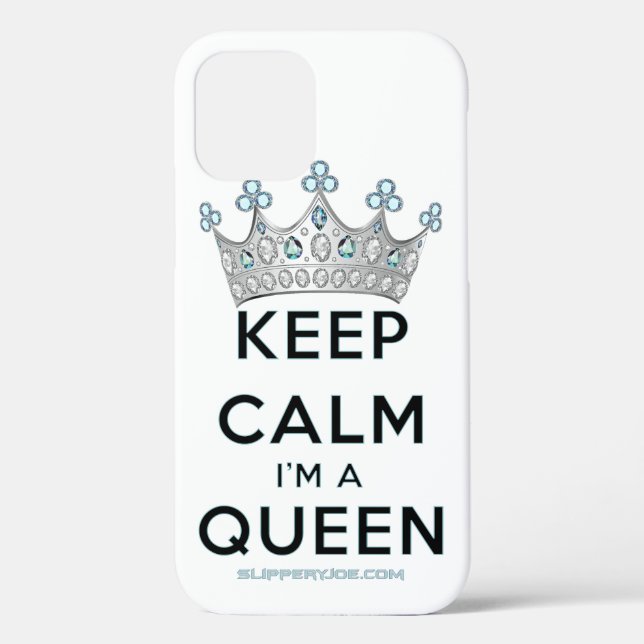 SlipperyJoe's keep calm queen polished silver crow Case-Mate iPhone Case (Back)