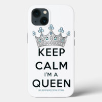 SlipperyJoe's keep calm queen polished silver crow