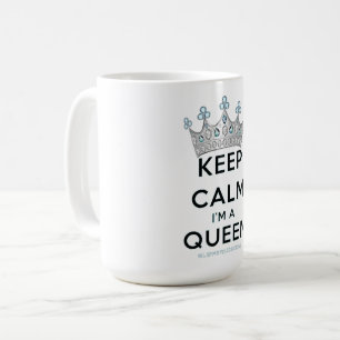 SlipperyJoe's keep calm queen polished silver crow Coffee Mug