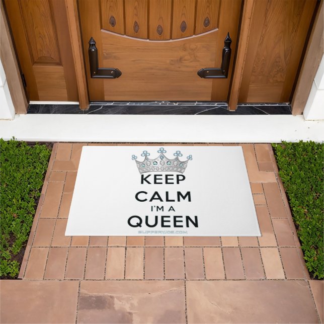 SlipperyJoe's keep calm queen polished silver crow Doormat (Outdoor)