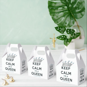 SlipperyJoe's keep calm queen polished silver crow Favour Box
