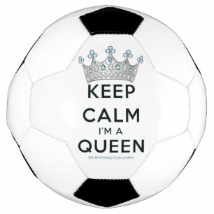 SlipperyJoe's keep calm queen polished silver crow Football