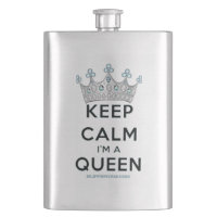 SlipperyJoe's keep calm queen polished silver crow