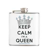 SlipperyJoe's keep calm queen polished silver crow
