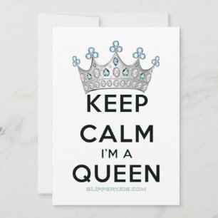 SlipperyJoe's keep calm queen polished silver crow Holiday Card