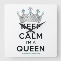 SlipperyJoe's keep calm queen polished silver crow