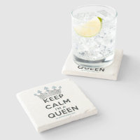 SlipperyJoe's keep calm queen polished silver crow