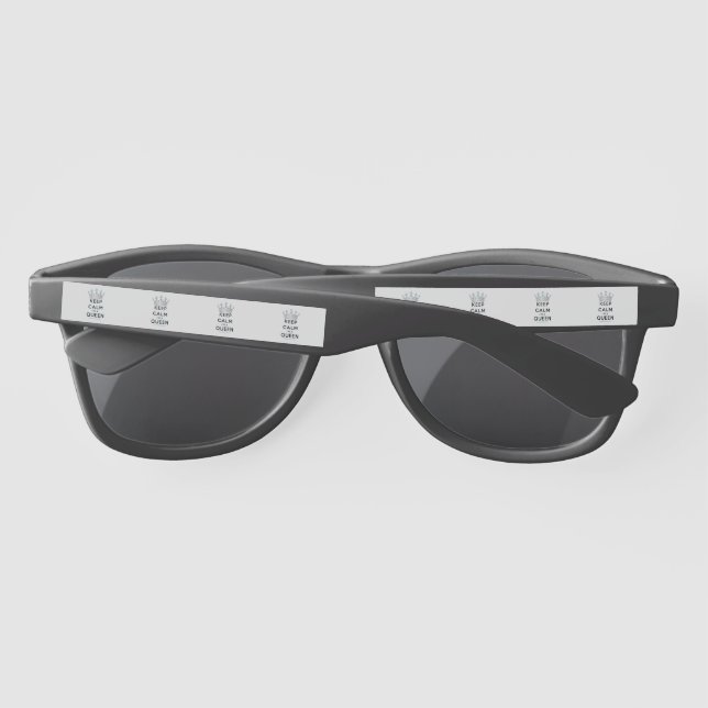 SlipperyJoe's keep calm queen polished silver crow Sunglasses (Back)