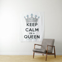 SlipperyJoe's keep calm queen polished silver crow