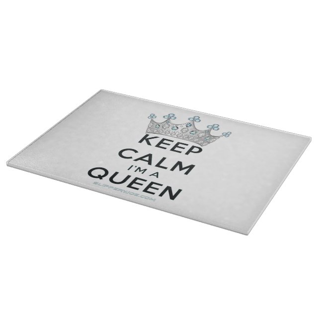 SlipperyJoe's Keep Calm Queen royal crown jewels a Cutting Board (Corner)