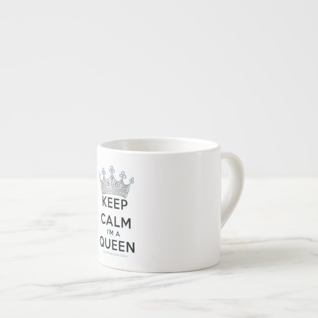SlipperyJoe's Keep Calm Queen royal crown jewels a Espresso Cup (Front Right)