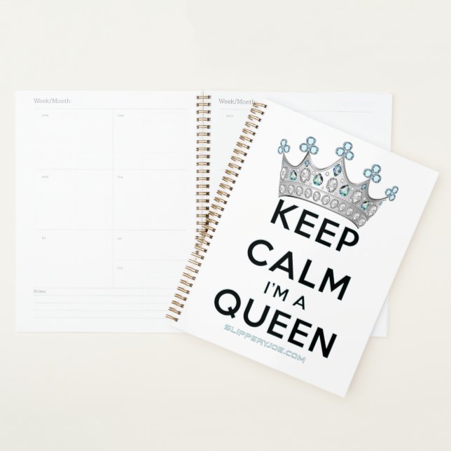 SlipperyJoe's Keep Calm Queen royal crown jewels a Planner (Display)