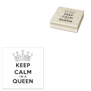 SlipperyJoe's Keep Calm Queen royal crown jewels a Rubber Stamp