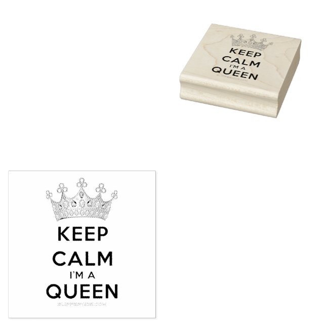 SlipperyJoe's Keep Calm Queen royal crown jewels a Rubber Stamp (Stamped)