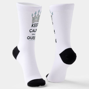 SlipperyJoe's Keep Calm Queen royal crown jewels a Socks