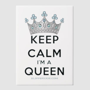 SlipperyJoe's Keep Calm Queen royal eye-catching c Vellum Invitations