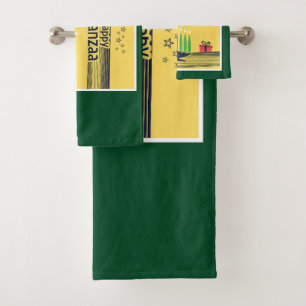 SlipperyJoe's Kwanzaa warm celebratory tone tradit Bath Towel Set