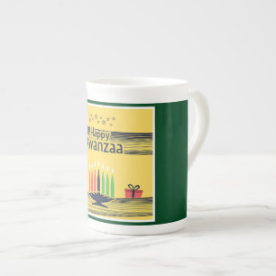 SlipperyJoe's Kwanzaa warm celebratory tone tradit Bone China Mug