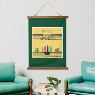 SlipperyJoe's Kwanzaa warm celebratory tone tradit Hanging Tapestry