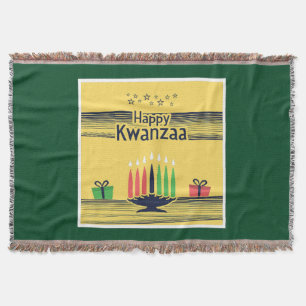 SlipperyJoe's Kwanzaa warm celebratory tone tradit Throw Blanket
