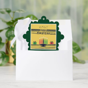 SlipperyJoe's Kwanzaa warm celebratory tone tradit Tree Decoration Card