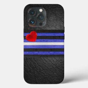 SlipperyJoe's leather pride flag black royal blue  iPhone 13 Pro Case
