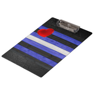 SlipperyJoe's leather pride flag black royal blue Clipboard