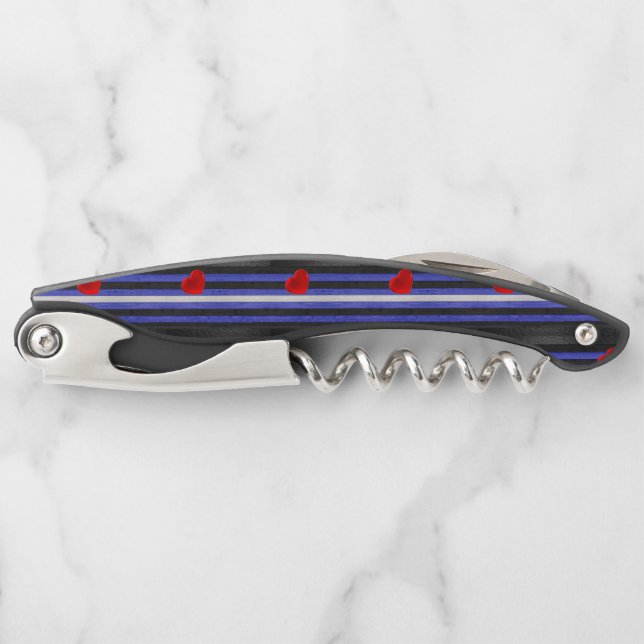 SlipperyJoe's leather pride flag black royal blue  Corkscrew (Front)