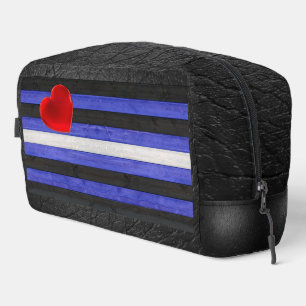 SlipperyJoe's leather pride flag black royal blue Dopp Kit
