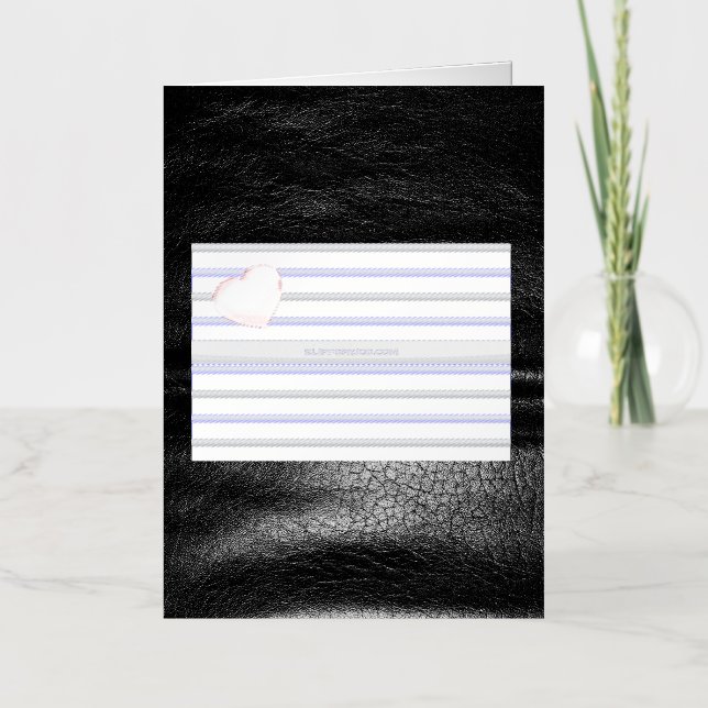 SlipperyJoe's leather pride flag black royal blue  Foil Greeting Card (Front)