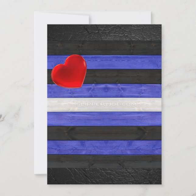 SlipperyJoe's leather pride flag black royal blue  Holiday Card (Front)