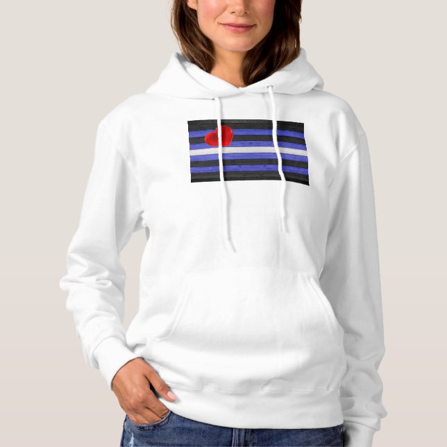 SlipperyJoe's leather pride flag black royal blue  Hoodie (Front)