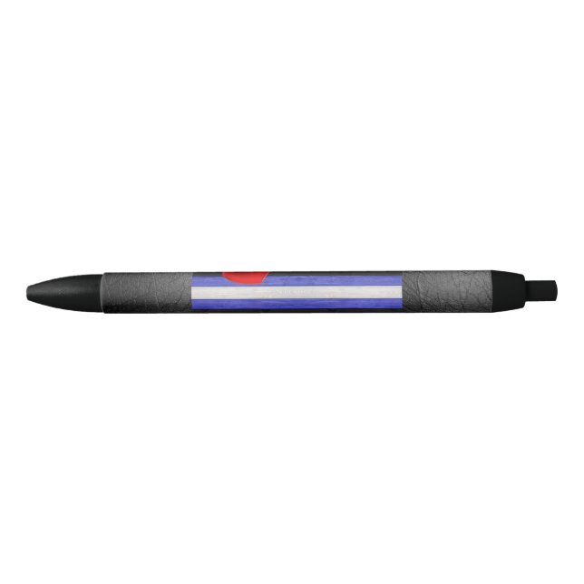 SlipperyJoe's leather pride flag black royal blue  Ink Pen (Front)