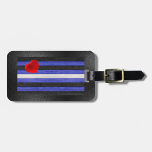 SlipperyJoe's leather pride flag black royal blue  Luggage Tag
