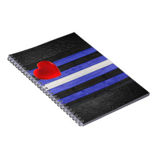 SlipperyJoe's leather pride flag black royal blue Notebook