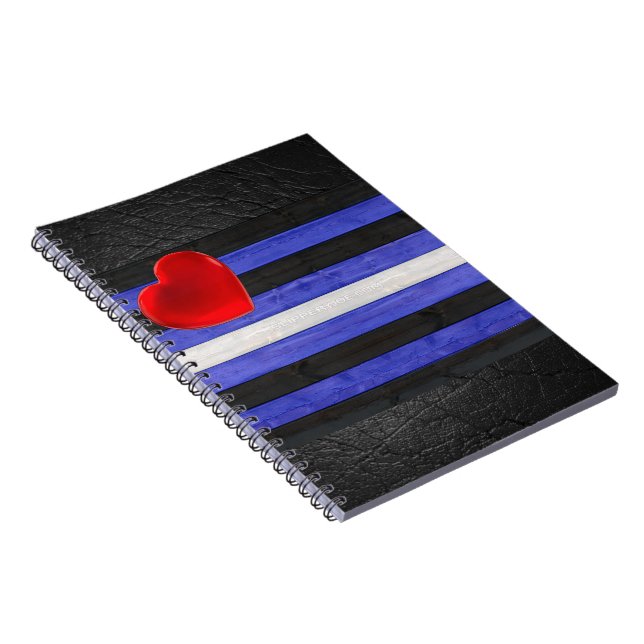 SlipperyJoe's leather pride flag black royal blue  Notebook (Right Side)