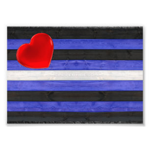 SlipperyJoe's leather pride flag black royal blue  Photo Print