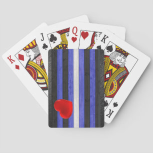 SlipperyJoe's leather pride flag black royal blue Playing Cards