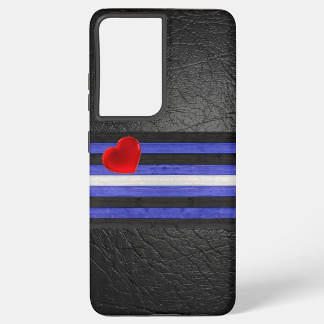 SlipperyJoe's leather pride flag black royal blue  Samsung Galaxy S21 Ultra Case (Back)