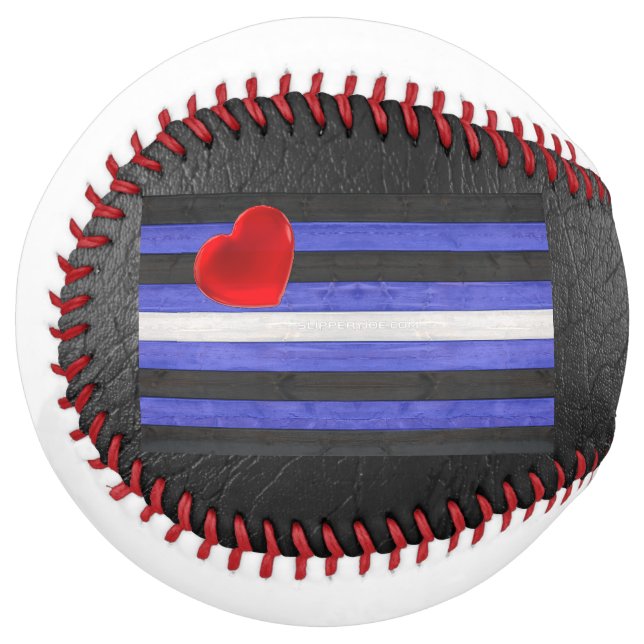 SlipperyJoe's leather pride flag black royal blue  Softball (Front Left)