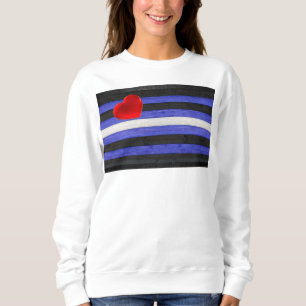 SlipperyJoe's leather pride flag black royal blue Sweatshirt