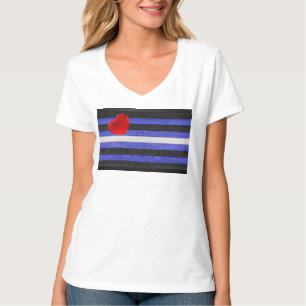 SlipperyJoe's leather pride flag black royal blue  T-Shirt
