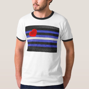 SlipperyJoe's leather pride flag black royal blue T-Shirt