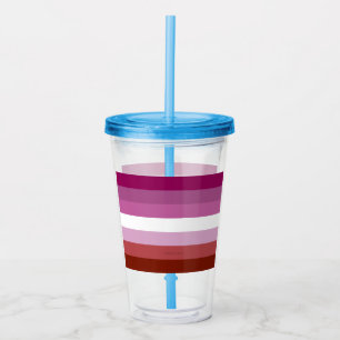SlipperyJoe's lesbian pride flag feminine communit Acrylic Tumbler