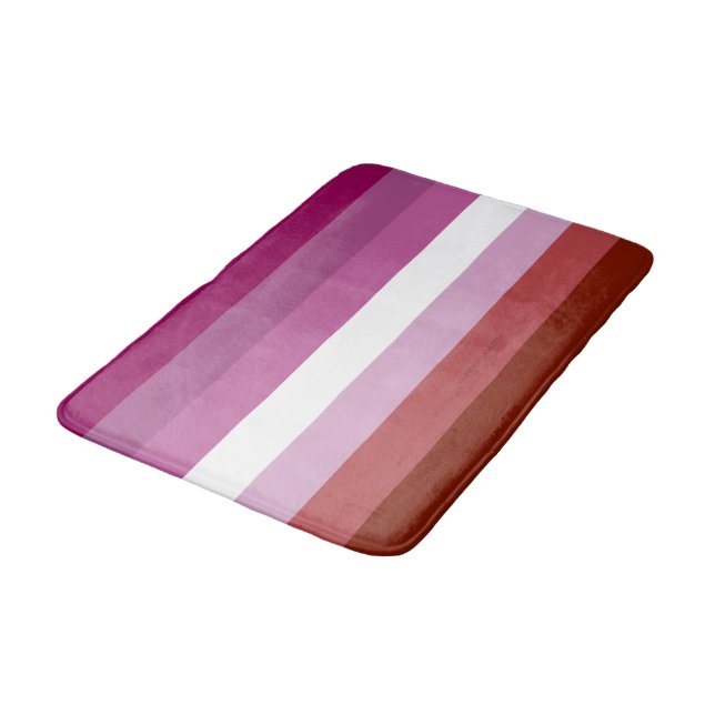SlipperyJoe's lesbian pride flag feminine communit Bath Mat (Angled)
