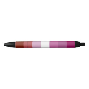 SlipperyJoe's lesbian pride flag feminine communit Black Ink Pen