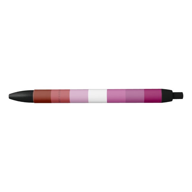 SlipperyJoe's lesbian pride flag feminine communit Black Ink Pen (Front)
