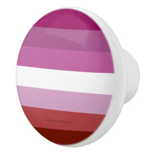 SlipperyJoe's lesbian pride flag feminine communit Ceramic Knob