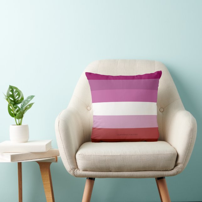 SlipperyJoe's lesbian pride flag feminine communit Cushion (Chair)